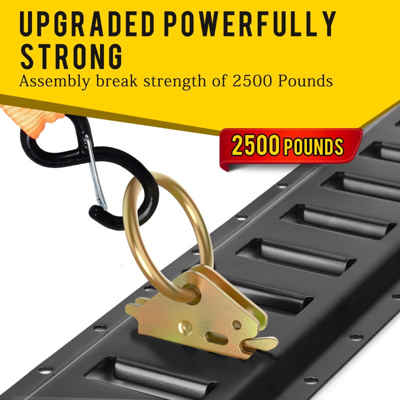 Eapele 10pcs Steel E-Track O Ring Tie-Down Anchors, Secure Cargo in Enclosed/Flatbed Trailers, Trucks, Load Limit of 1500lb - Image 3